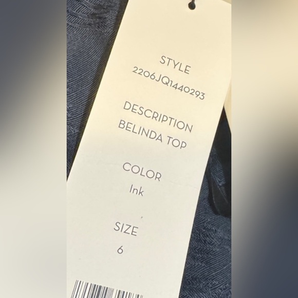 Veronica Beard Belinda Top in Ink Blue. One shoulder. Never worn. Size 6 - Picture 4 of 4